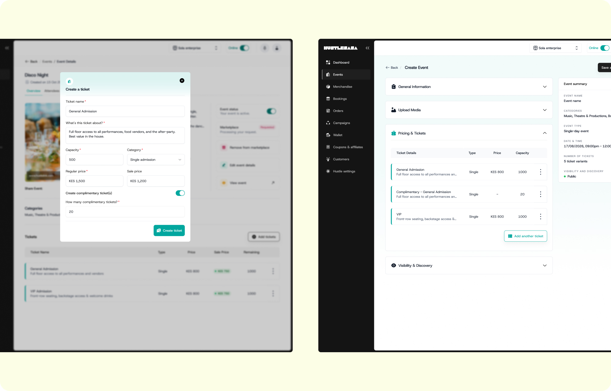 HustleSasa ecosystem — the six connected product surfaces